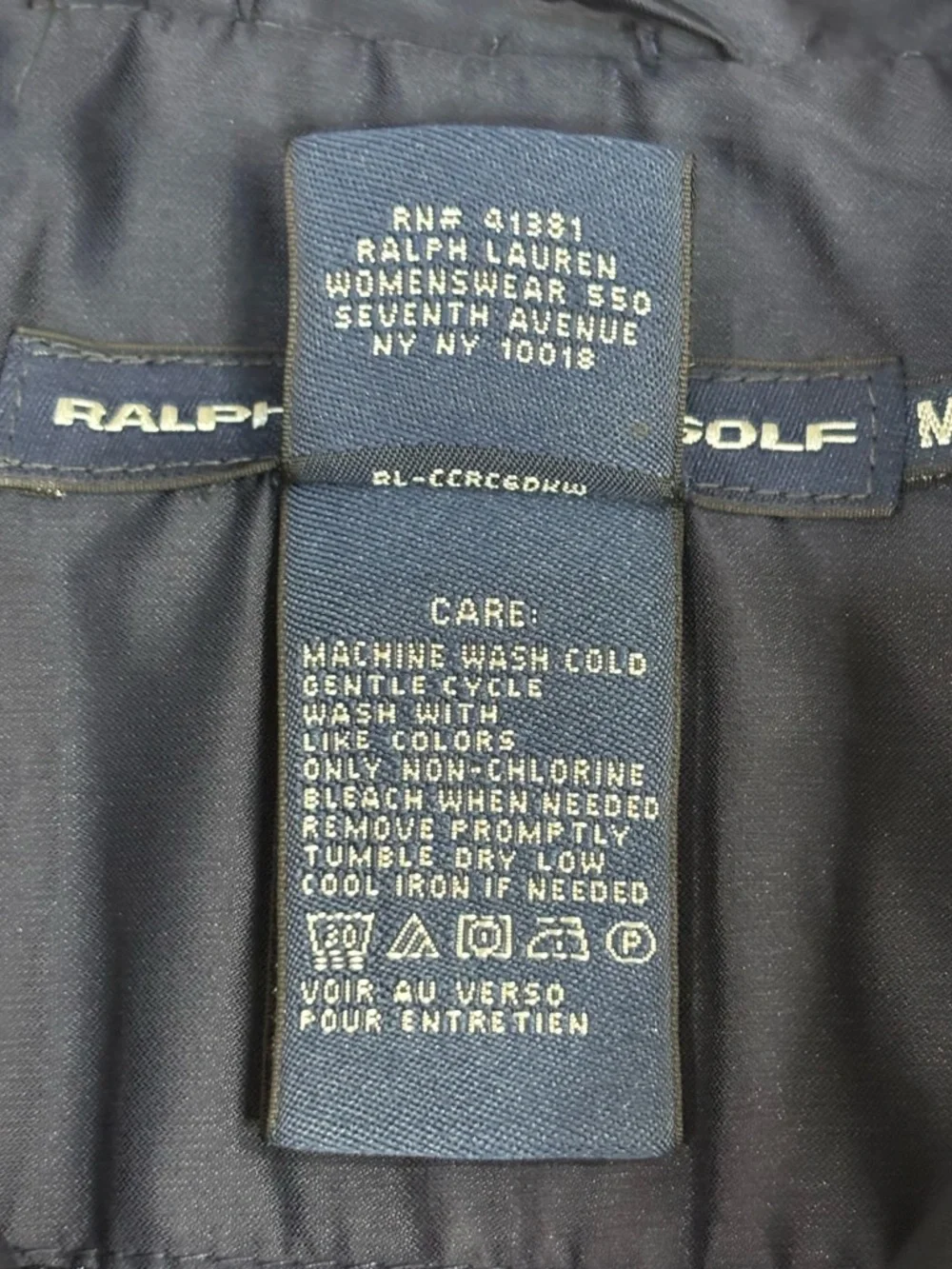 Ralph Lauren Golf Jacket Navy Full Zip Lightweight Windbreaker Women M